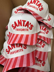 Santa’s Favorite Stripe Embroidered Trucker Hat
