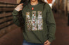 Sequin Hunting Duck Calls Patch SweaterMilitary GreenS