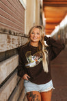 Sequin Mallard Duck Patch SweaterBrownS