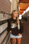 Sequin Mallard Duck Patch SweaterBrownS
