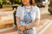 Sequin Mesh Long Sleeve Top - WhiteS