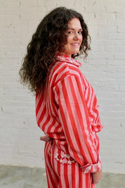 Prairie Rose Stripe Button Up