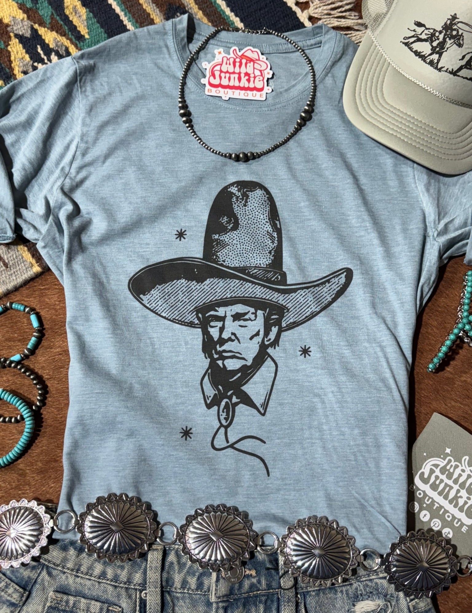 Sheriff Trump Graphic TeeStonewash DenimS
