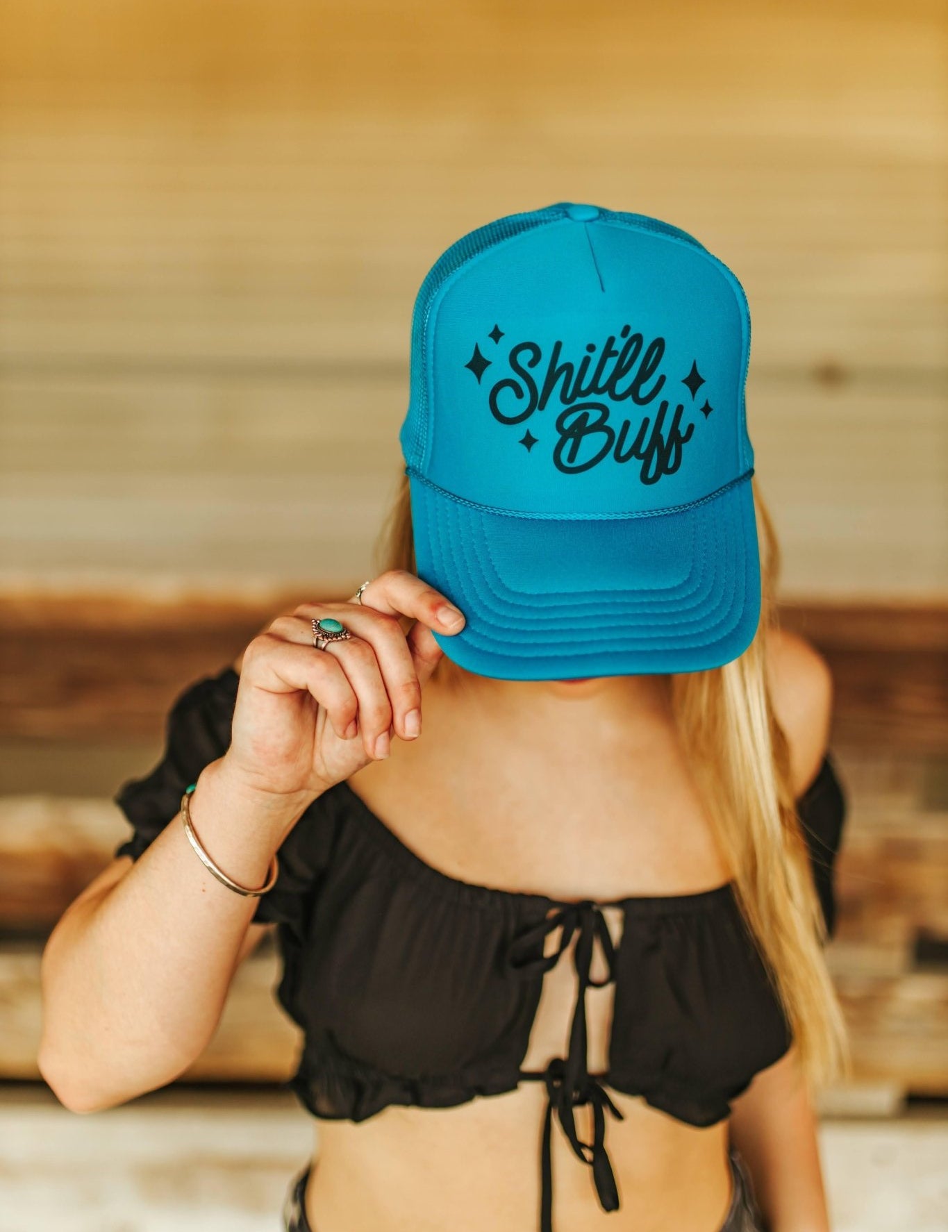 Shit'll Buff Trucker HatBlueOS
