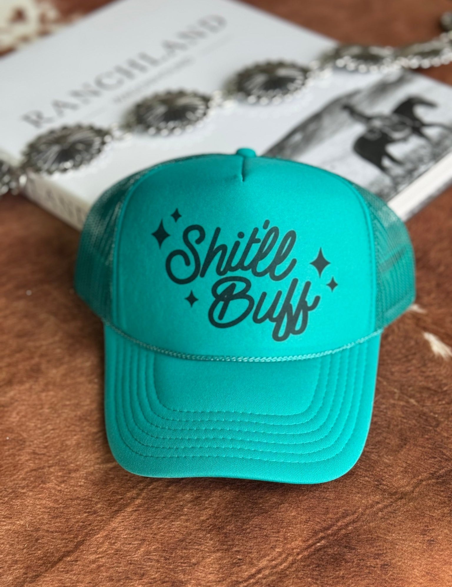 Shit'll Buff Trucker HatTurquoise BlueOS