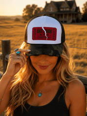 Shitshow Trucker HatCamo & White