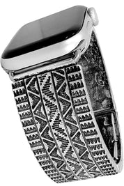 Silver Aztec Apple Watch Stretch Band