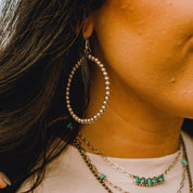 Silver Beaded Hoop EarringsSilverOS