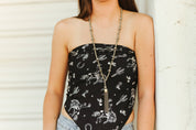 Silver Beaded Tassel Necklace
