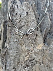 Silver Beads Bow Necklace