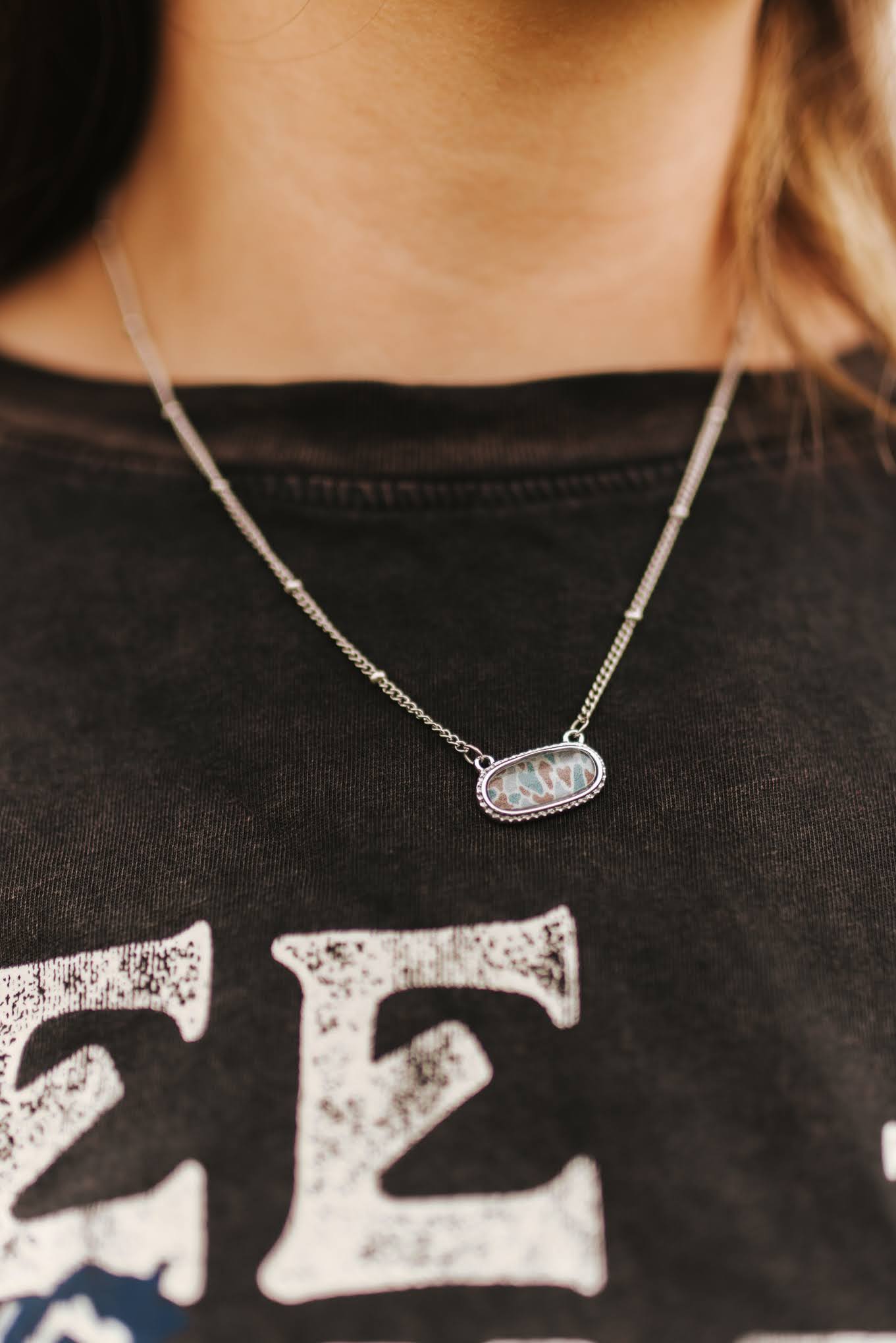 Silver Camo Chain Necklace
