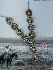 Silver Cluster Lariat Necklace