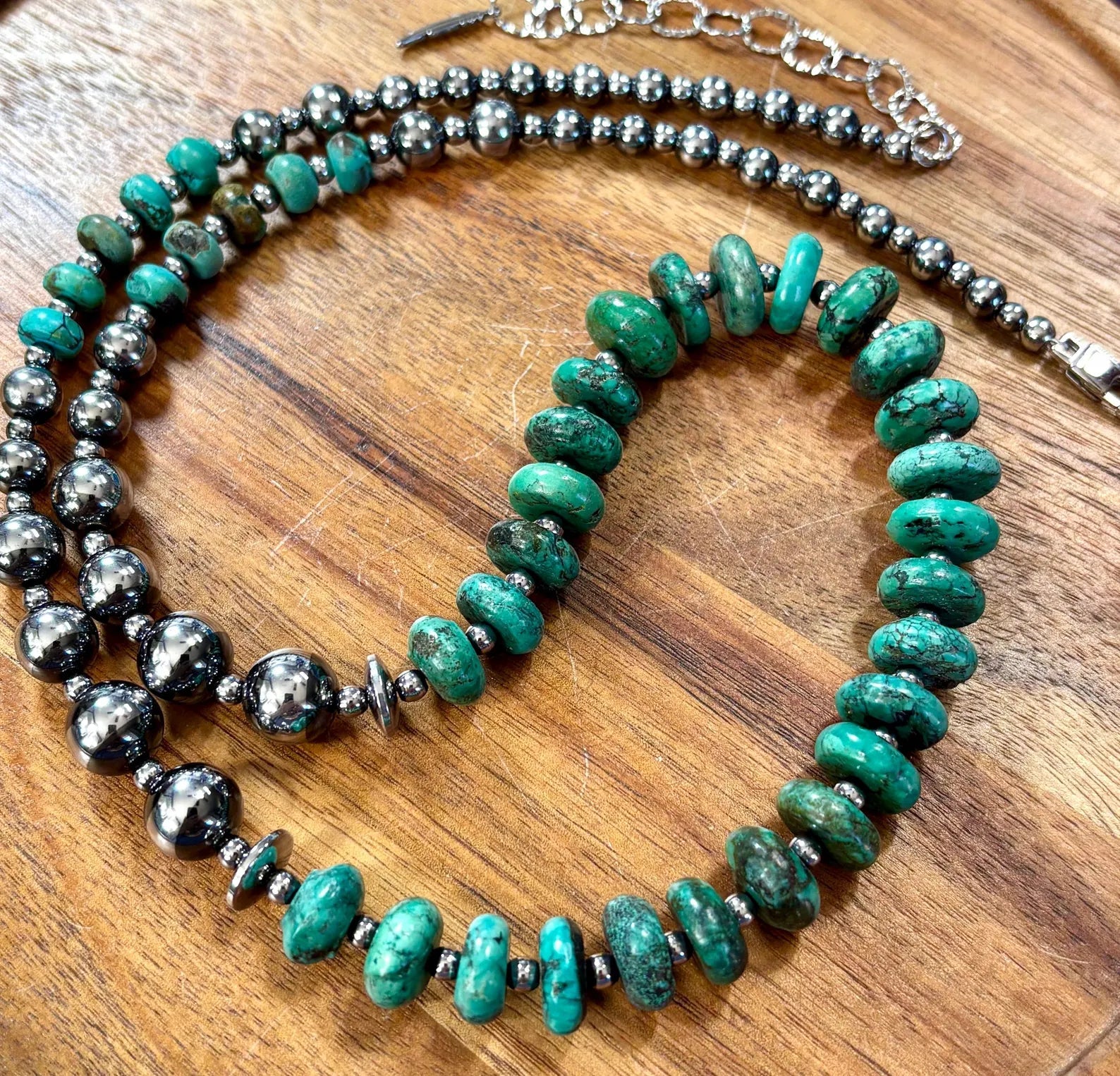 Silver Creek Turquoise Hematite Bead Necklace