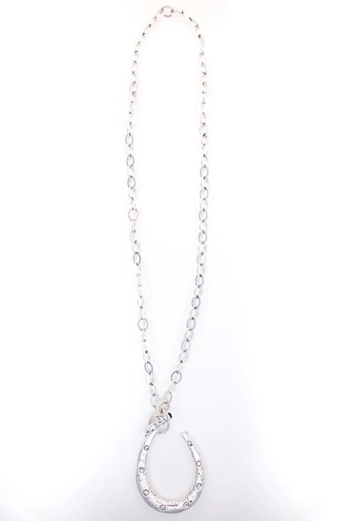 Silver Horseshoe Chain Necklace