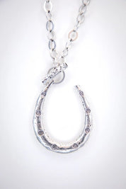 Silver Horseshoe Chain Necklace