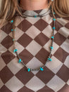 Silver Pearl and Turquoise Chips Necklace