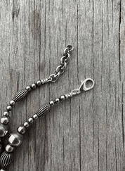 Silver Pearls and Pumpkin Beads Necklace