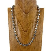 Silver Pearls Beaded Chain Necklace