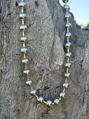 Silver Pearls Beaded Chain Necklace