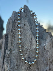 Silver Pearls Beaded Chain Necklace