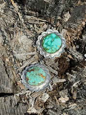 Silver Petal Turquoise Chain NecklaceSonoran Gold