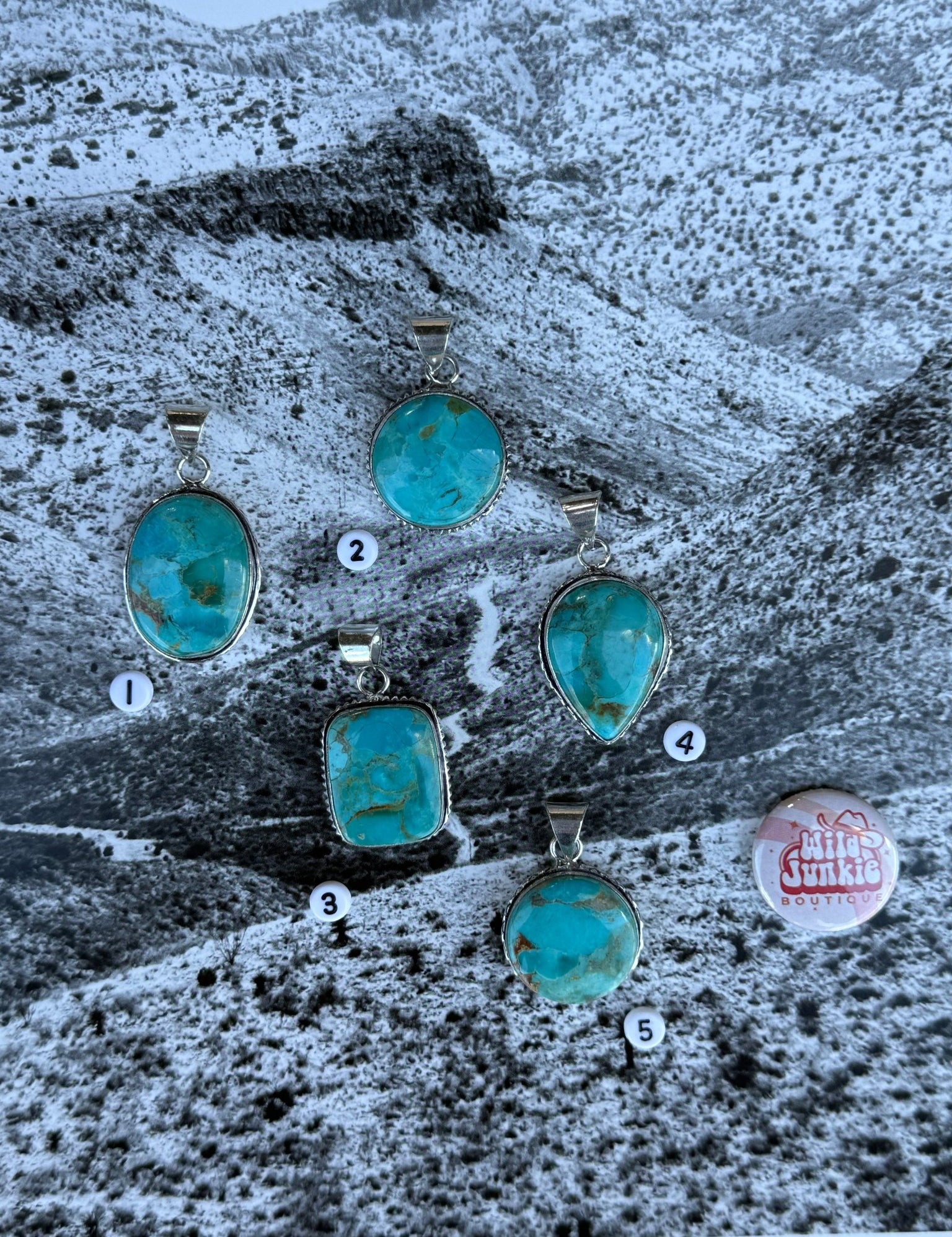 Silver Plated Mohave Turquoise Pendant1