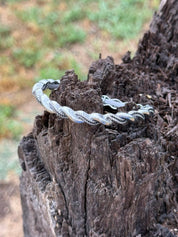 Silver Sage Twisted Rope Stretch Bracelet