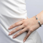 Silver Twisted Turquoise Cuff Bracelet