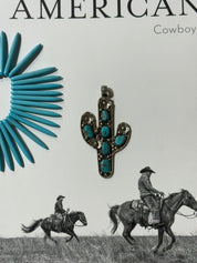 Silversmith Turquoise Cactus Pendant