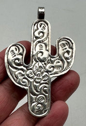 Silversmith Turquoise Cactus Pendant
