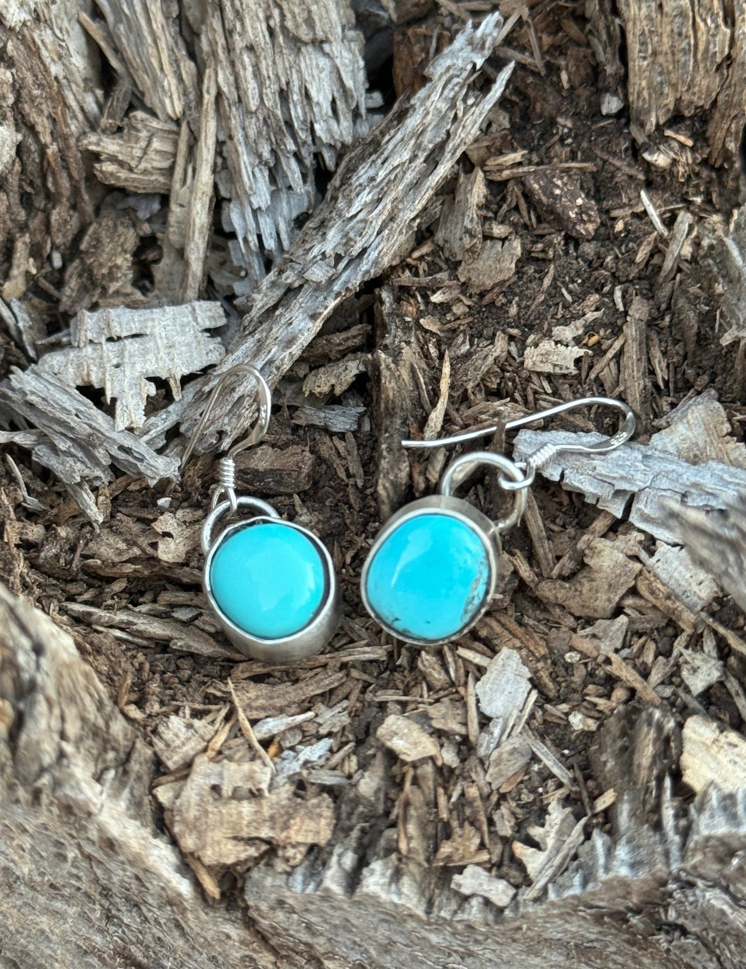Simple Kingman Turquoise Dangle Earrings