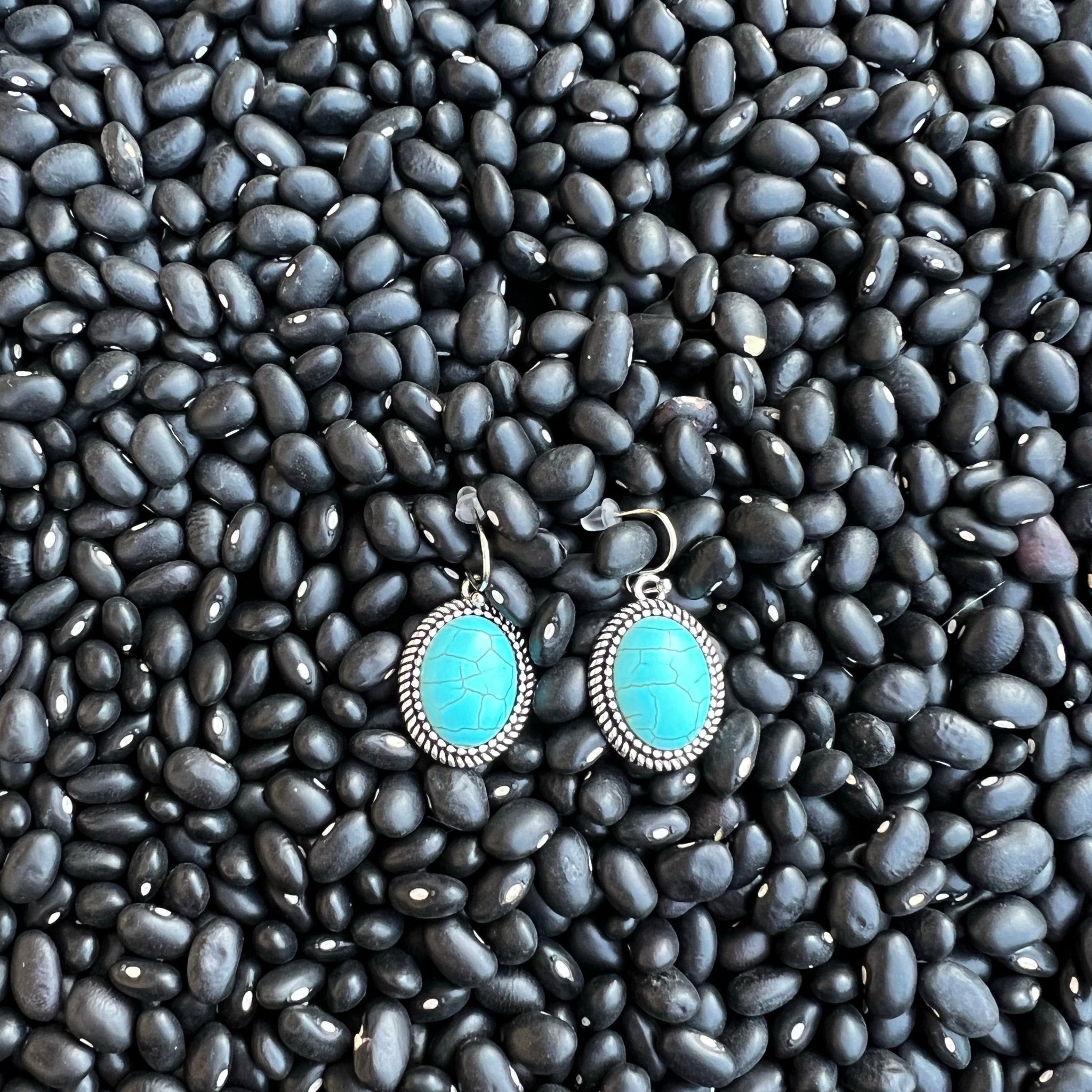 Simple Turquoise Oval EarringsTurquoiseOS