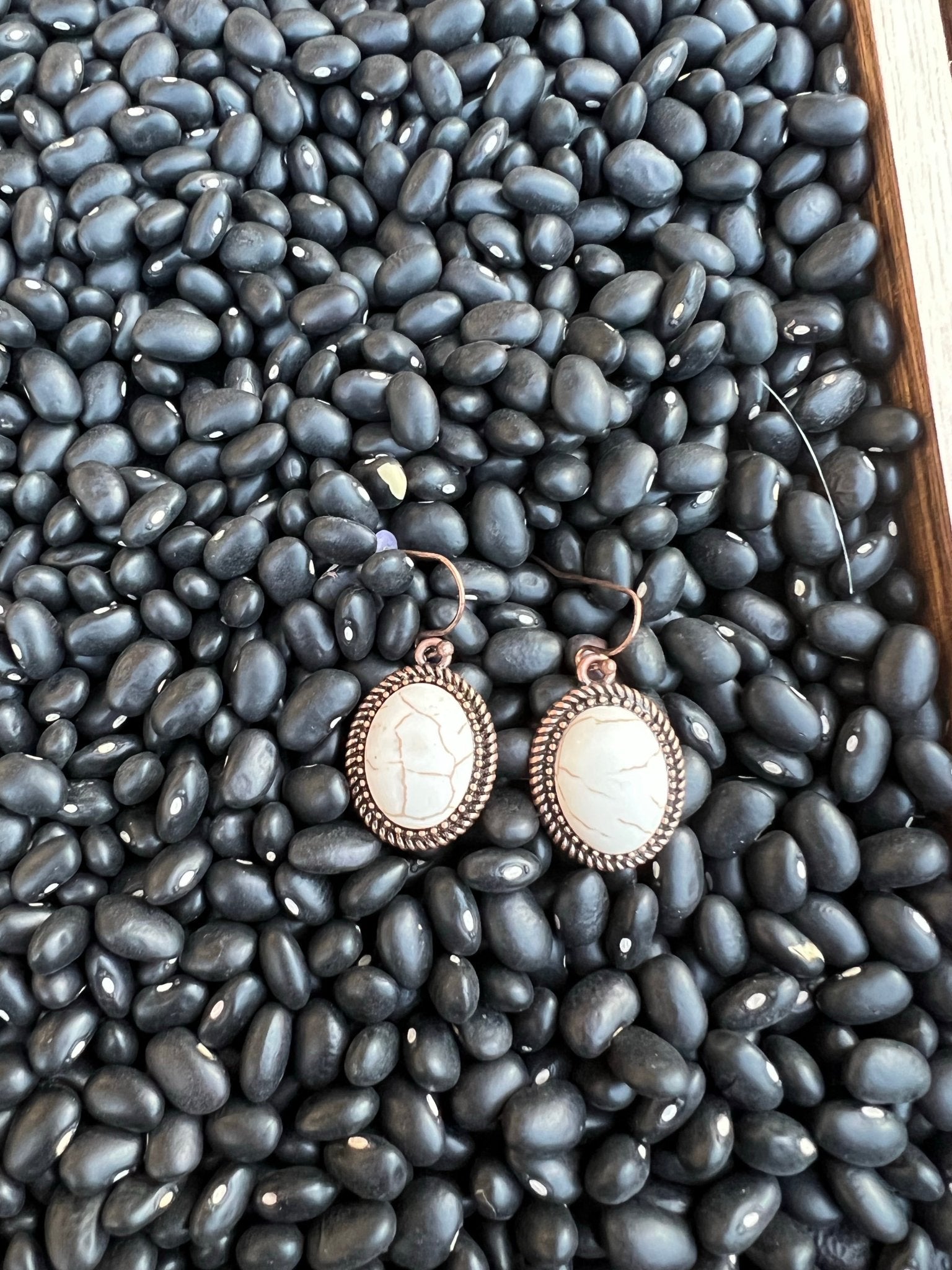 Simple Turquoise Oval EarringsCopperOS