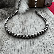 Single Strand Sterling Silver Beads Necklace