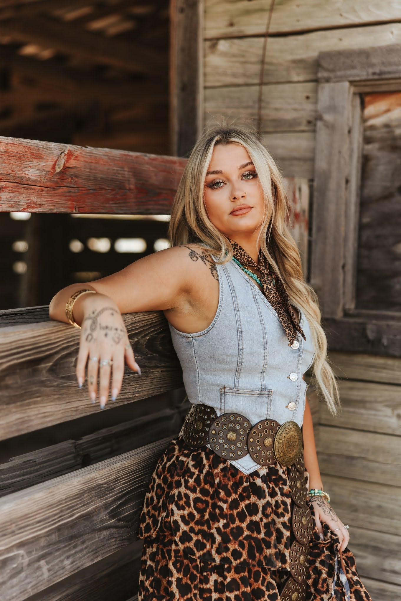 Sleeveless Button Down V - Neck Denim VestS