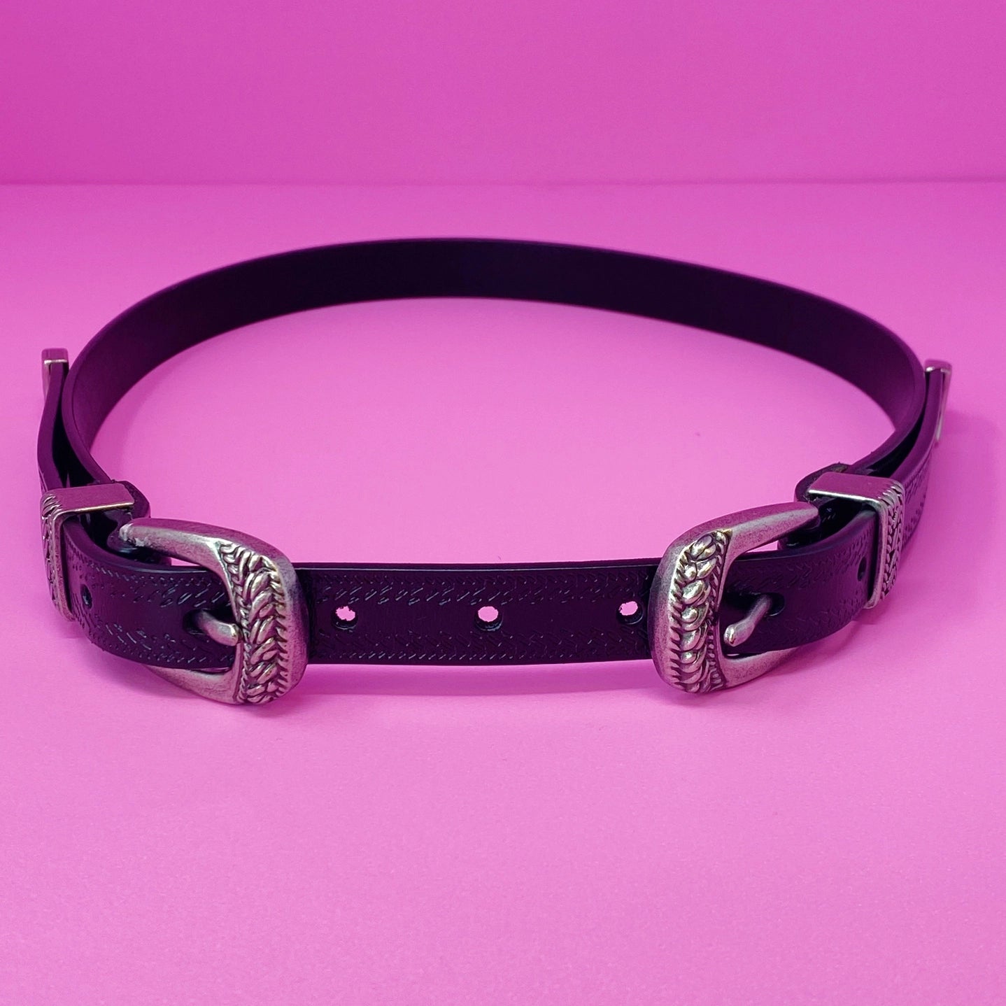 Slim Double Buckle Belt