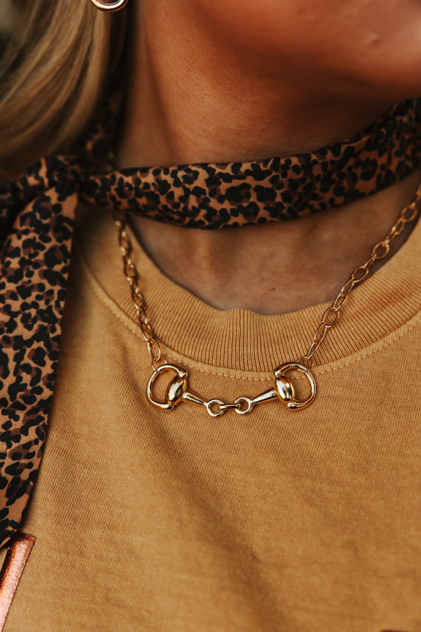 Snaffle Bit Gold Chain Necklace