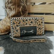 Snaffle Bit Tooled Leather Wallet