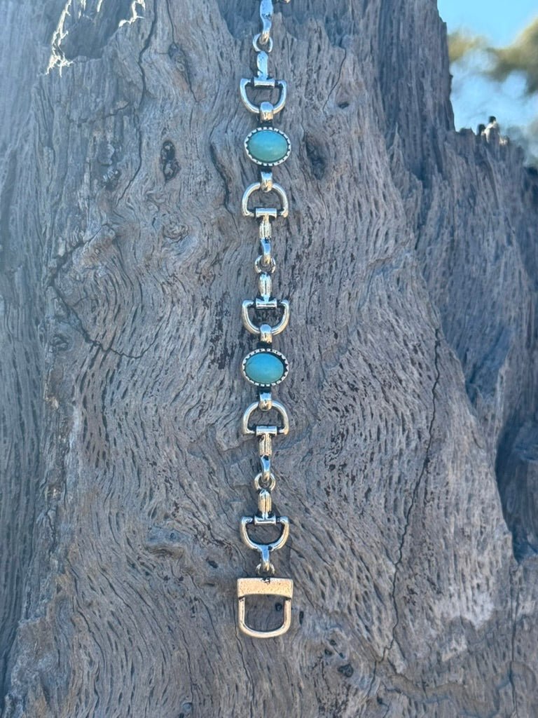 Snaffle Bit Turquoise Magnetic Bracelet