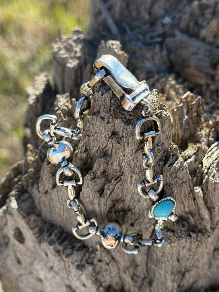 Snaffle Bit Turquoise Magnetic Bracelet