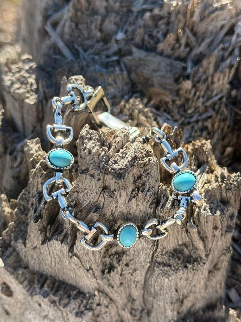Snaffle Bit Turquoise Magnetic Bracelet