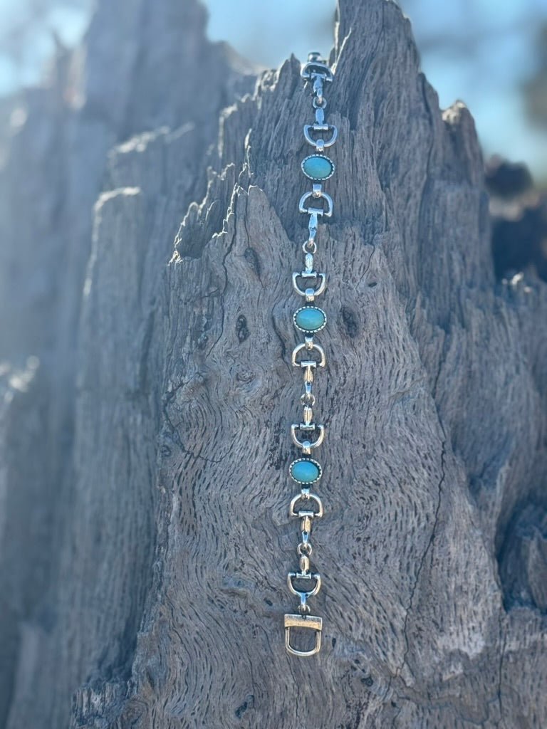 Snaffle Bit Turquoise Magnetic Bracelet