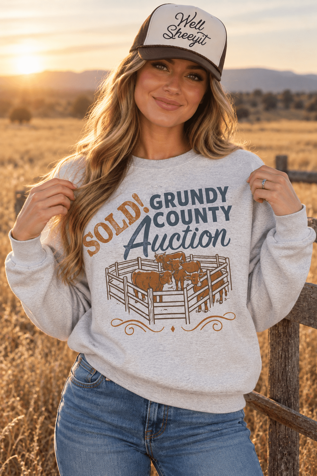 Sold! Grundy County Auction Graphic SweatshirtOatmealS
