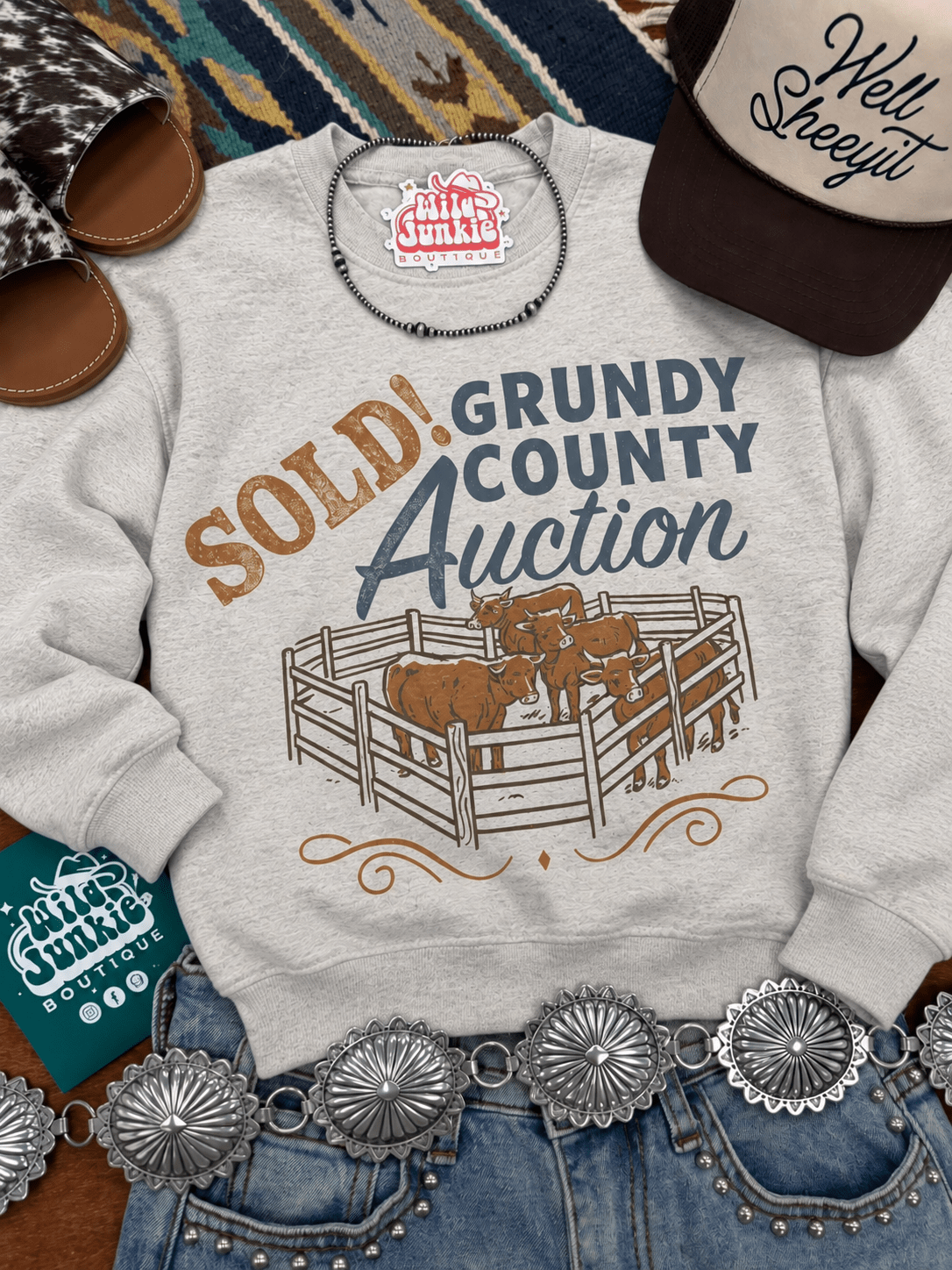 Sold! Grundy County Auction Graphic SweatshirtOatmealS