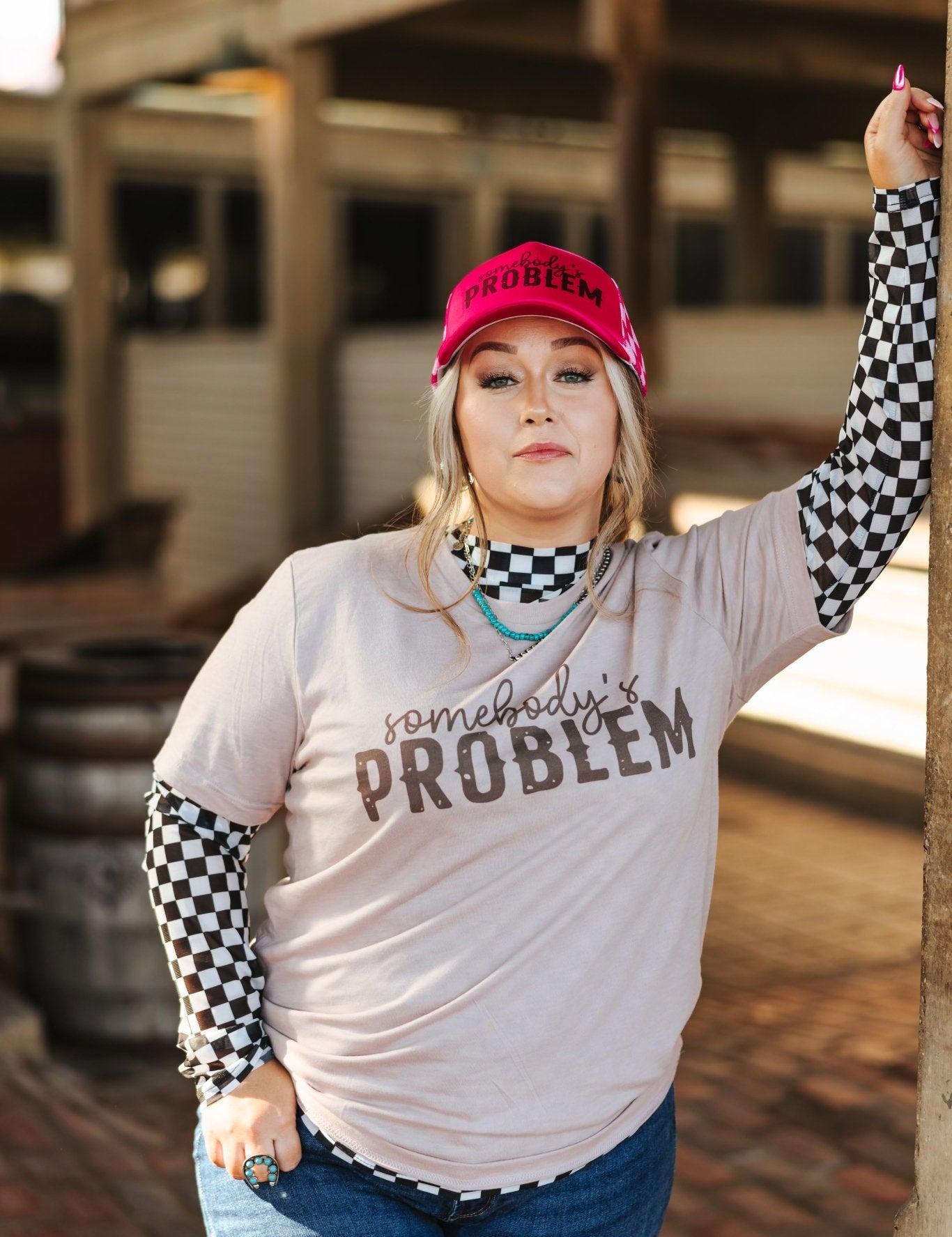 Somebody's Problem Graphic TeePink GravelS