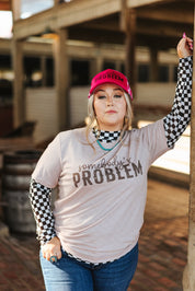 Somebody's Problem Graphic TeePink GravelS