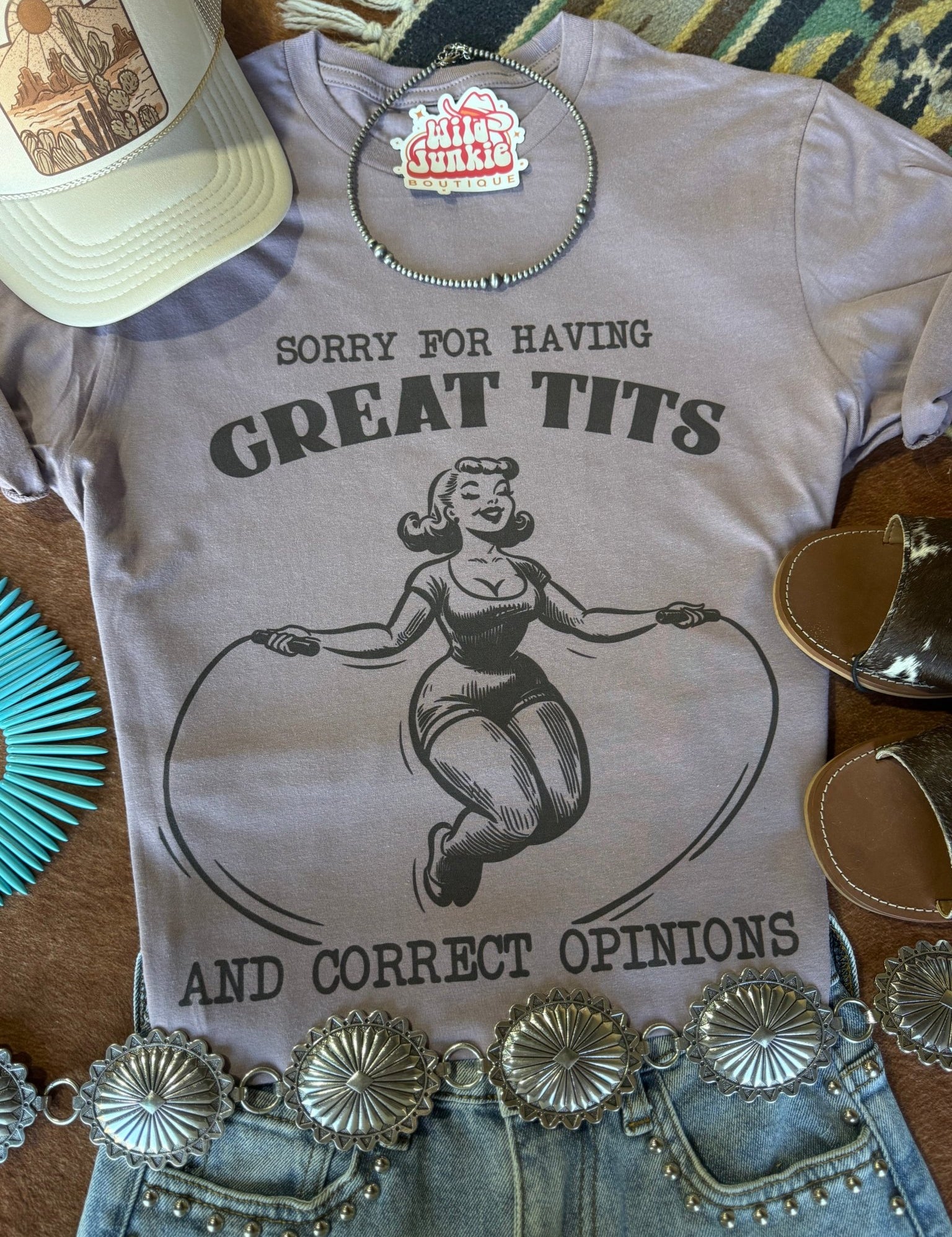 Sorry For Having Great Tits Graphic TeePebbleS