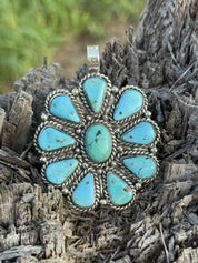 Turquoise Blossom Cluster Pendant