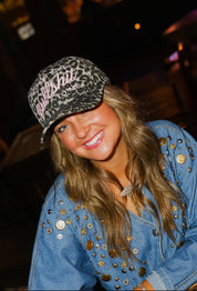 Sounds Like Bullshit To Me Leopard Embroidered Hat