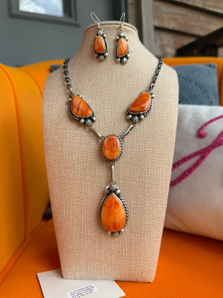 Spiny Lariat Necklace And Earring Set